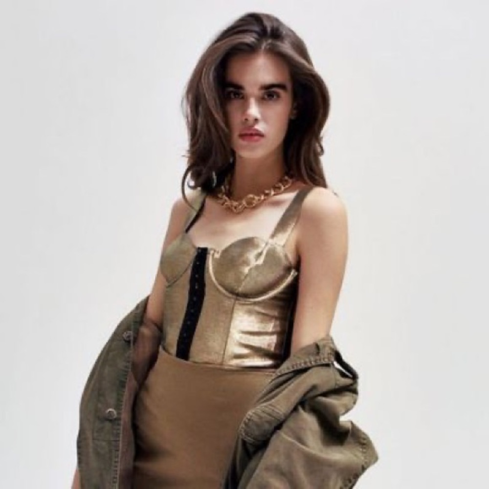 For Love and Lemons Gold Corset Top